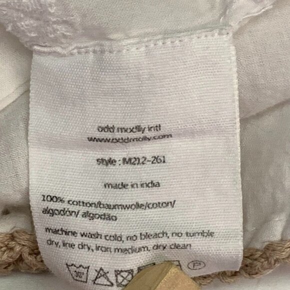 Odd Molly I Speak Heart Women's Boho Peasant Front Tie Long Sleeve Top Size L - Picture 10 of 13